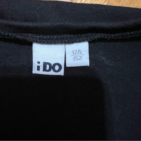 i DO cute black dress with leather hem - Picture 7 of 8